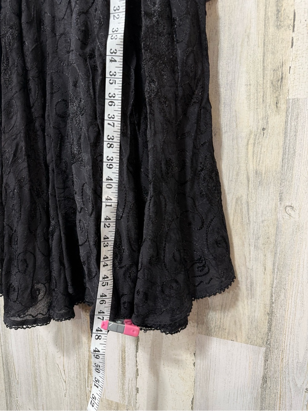 Butterfly Rayon Black Embroidered Maxi Dress Trumpet Sleeve - Picture 9 of 15